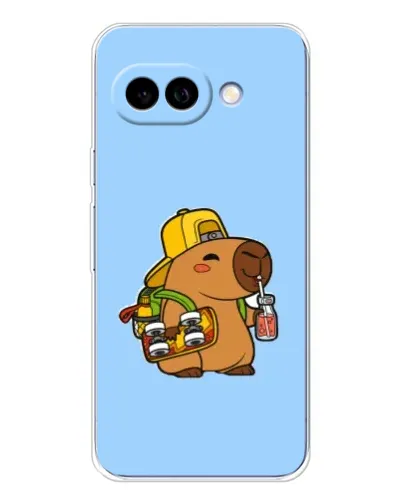 Чехол для Google Pixel 9A с картинкой «Капибара на скейте»
