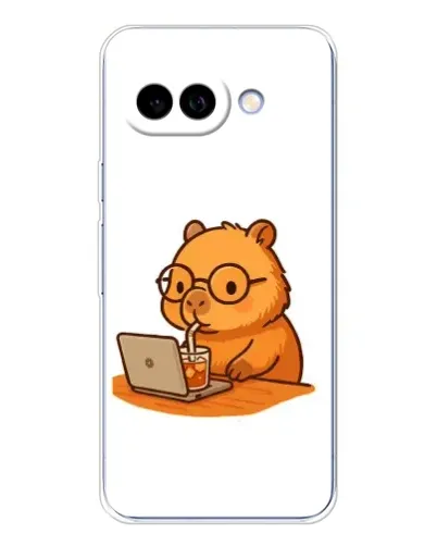 Чехол для Google Pixel 9A с картинкой «Капибара с ноутбуком»