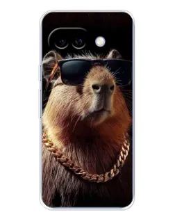 Чехол для Google Pixel 9A с картинкой «Капибара золотая цепь»