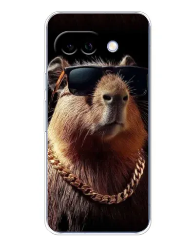 Чехол для Google Pixel 9A с картинкой «Капибара золотая цепь»