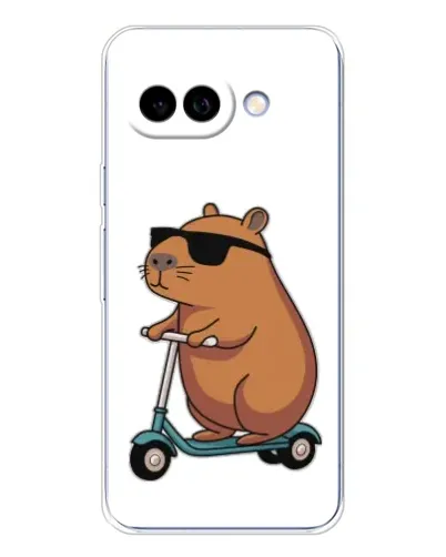 Чехол для Google Pixel 9A с картинкой «Капибара на самокате»