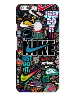 Чехол для Google Pixel XL с картинкой «Яркий коллаж Nike»