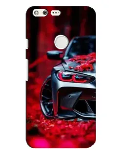 Чохол для Google Pixel XL з картинкою «Спортивна BMW та квіти»