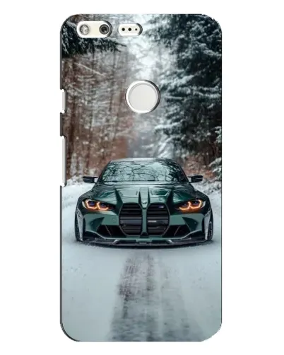 Чохол для Google Pixel XL з картинкою «BMW у зимовому лісі»