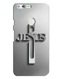 Чехол для Google Pixel XL с картинкой «Металлический крест Jesus»