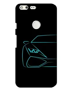 Чохол для Google Pixel XL з картинкою «Блакитний силует Lamborghini»