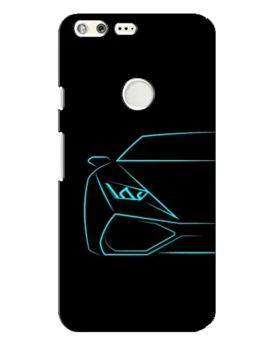 Чохол для Google Pixel XL з картинкою «Блакитний силует Lamborghini»