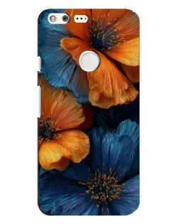 Чохол для Google Pixel XL з картинкою «Яскрава синьо-помаранчева флора»
