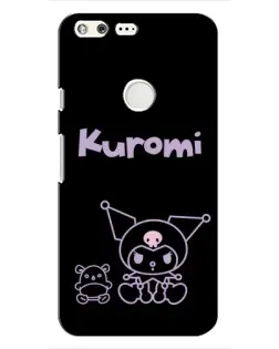 Чохол для Google Pixel з картинкою «Kuromi — чорний мінімалізм»