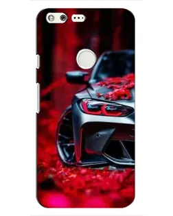 Чохол для Google Pixel з картинкою «Спортивна BMW та квіти»