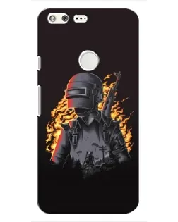 Чохол для Google Pixel з картинкою «PUBG — вогняний силует»
