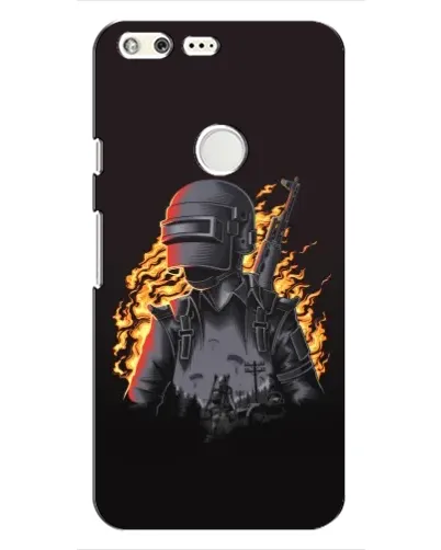 Чохол для Google Pixel з картинкою «PUBG — вогняний силует»