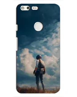 Чохол для Google Pixel з картинкою «Герой PUBG на скелі»