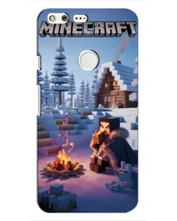 Чохол для Google Pixel з картинкою «Зимовий Minecraft»