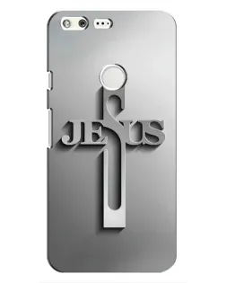 Чохол для Google Pixel з картинкою «Металевий хрест Jesus»