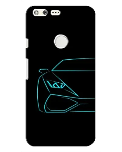 Чохол для Google Pixel з картинкою «Блакитний силует Lamborghini»