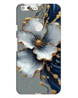 Чохол для Google Pixel з картинкою «Біла квітка та золотий флюїд»