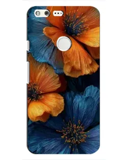 Чохол для Google Pixel з картинкою «Яскрава синьо-помаранчева флора»