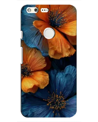 Чохол для Google Pixel з картинкою «Яскрава синьо-помаранчева флора»
