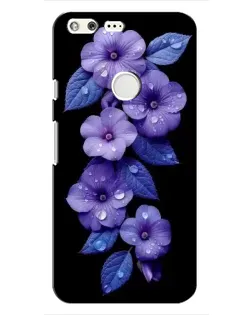 Чохол для Google Pixel з картинкою «Фіолетові квіти з росою»