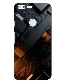 Чохол для Google Pixel з картинкою «Чорні геометричні блоки»