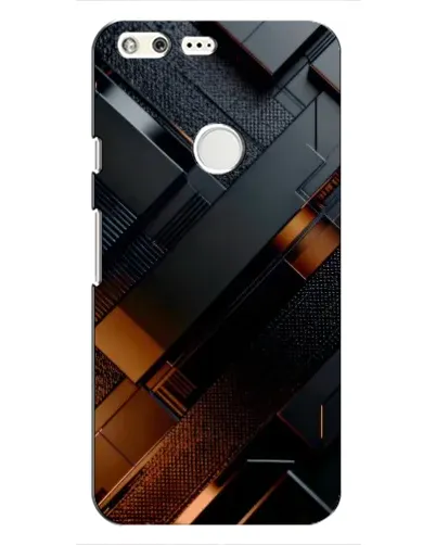 Чохол для Google Pixel з картинкою «Чорні геометричні блоки»