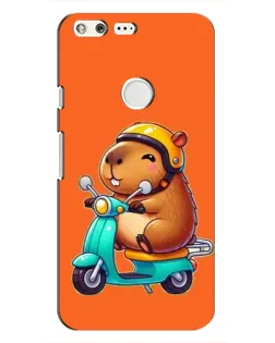 Чохол для Google Pixel з картинкою «Капібара на скутері»