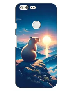 Чохол для Google Pixel з картинкою «Захід сонця з капібарою»