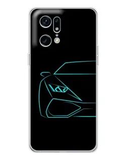 Чехол для HMD Fuse с картинкой «Голубой силуэт Lamborghini»