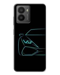 Чехол для HMD Fusion с картинкой «Голубой силуэт Lamborghini»