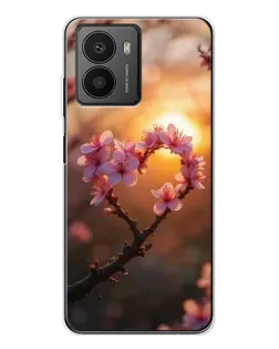 Чохол для HMD Fusion з картинкою «Рожевий цвіт  сердечко на тлі заходу»