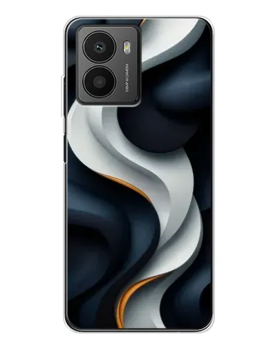 Чехол для HMD Fusion с картинкой «Объемные черно-белые ленты» Чехол для HMD Fusion с картинкой «Объемные черно-белые ленты»