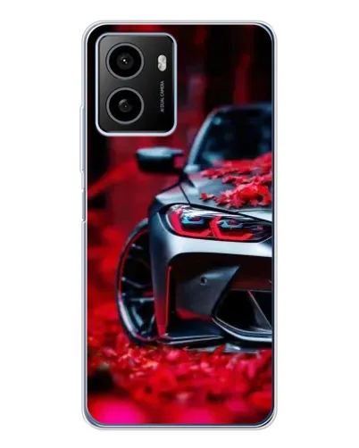 Чехол для HMD Pulse Plus с картинкой «Спортивная BMW и цветы»