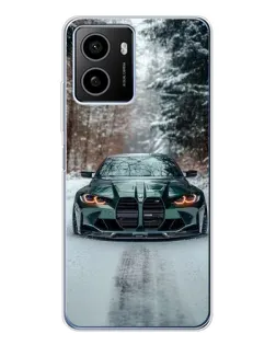 Чехол для HMD Pulse Plus с картинкой «BMW в зимнем лесу»