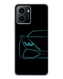 Чехол для HMD Pulse Plus с картинкой «Голубой силуэт Lamborghini»