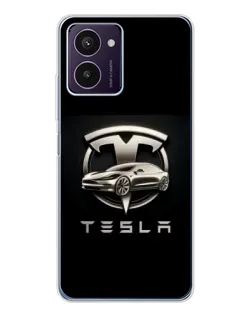 Чехол для HMD Pulse Pro с картинкой «Tesla — серебристое авто»