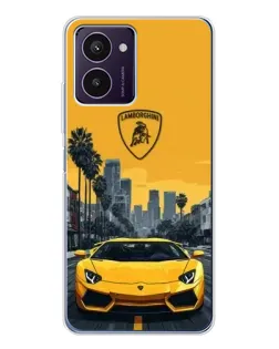 Чехол для HMD Pulse Pro с картинкой «Желтый Lamborghini город»