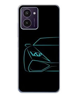 Чехол для HMD Pulse Pro с картинкой «Голубой силуэт Lamborghini»