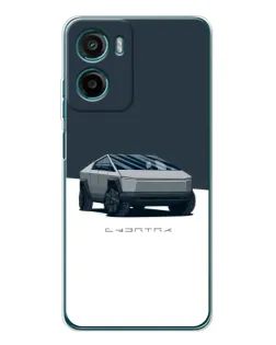 Чехол для HMD Vibe2 с картинкой «Серебристый Cybertruck Tesla»