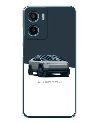 Чехол для HMD Vibe2 с картинкой «Серебристый Cybertruck Tesla»
