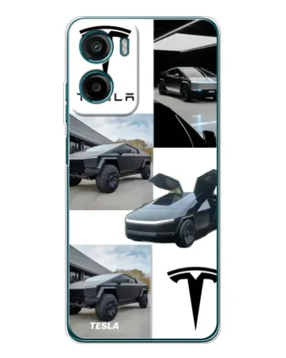Чехол для HMD Vibe2 с картинкой «Коллаж Cybertruck Tesla»