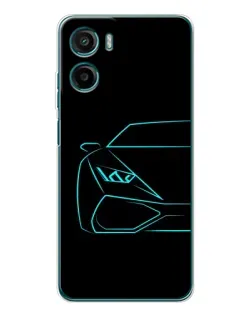 Чохол для HMD Vibe2 з картинкою «Блакитний силует Lamborghini»