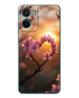 Чехол для HMD Vibe2 с картинкой «Розовый цвет сердце на фоне заката»