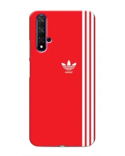 Чехол для Huawei Honor 20 с картинкой «Красный минимализм Adidas»