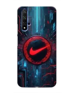 Чехол для Huawei Honor 20 с картинкой «Техногенный стиль Nike»