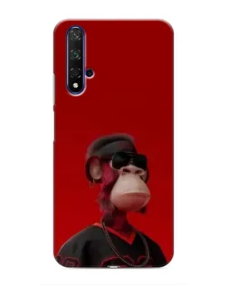 Чехол для Huawei Honor 20 с картинкой «Bored Ape в красном»
