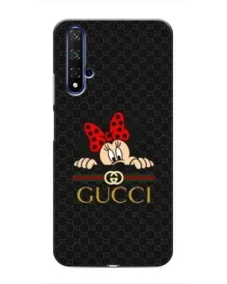 Чехол для Huawei Honor 20 с картинкой «Минни Маус Gucci — черный»
