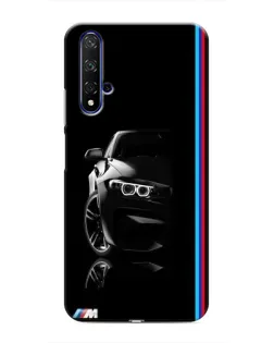Чехол для Huawei Honor 20 с картинкой «Силуэт BMW в темноте»