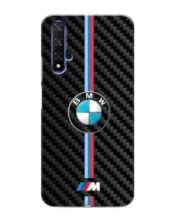 Чехол для Huawei Honor 20 с картинкой «Эмблема BMW и карбон»
