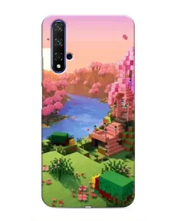 Чехол для Huawei Honor 20 с картинкой «Розовое дерево Minecraft»